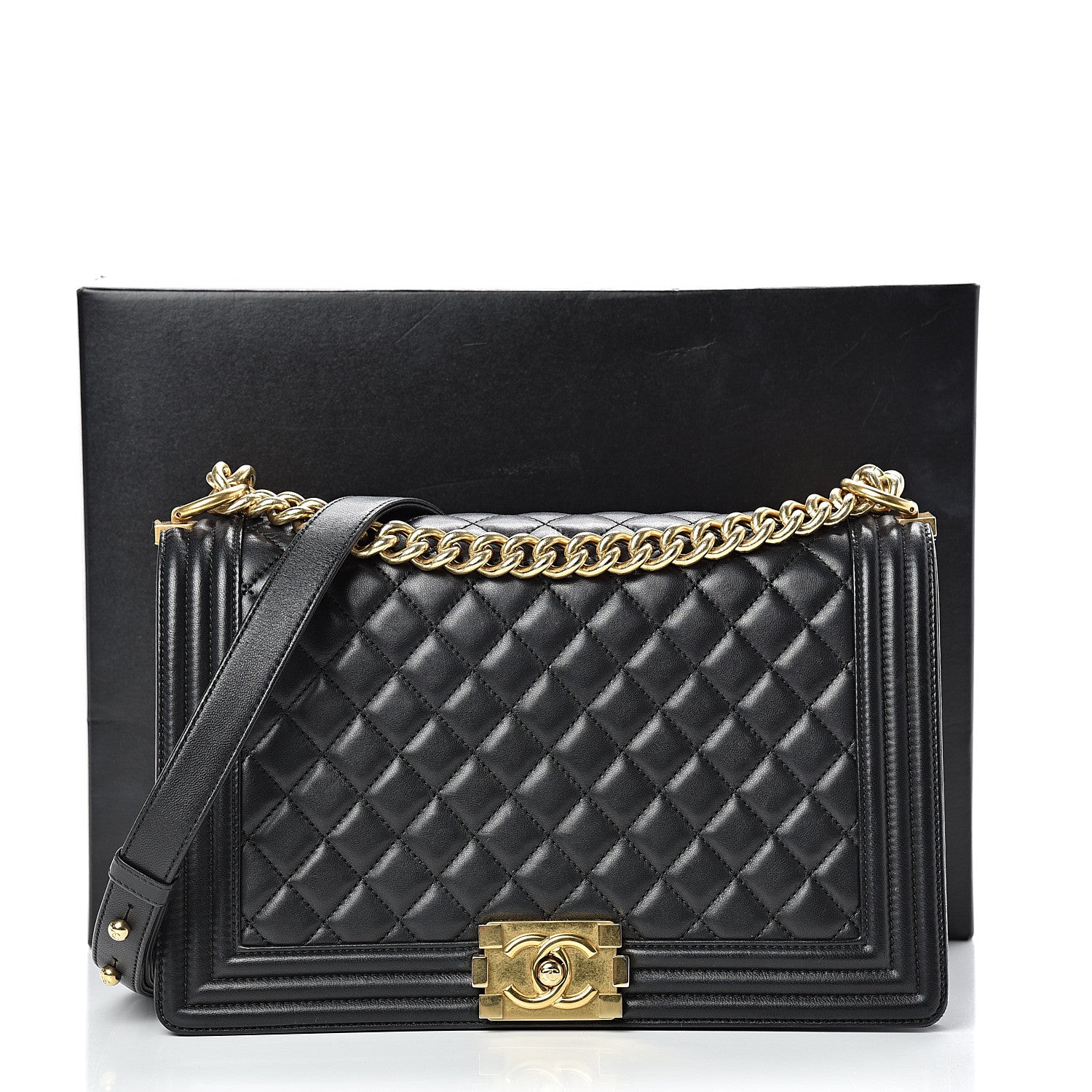 Chanel Lambskin Quilted New Medium Boy Flap Black 19 of 19