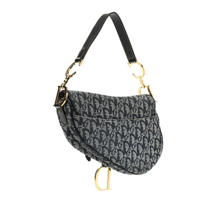Christian Dior Monogram Saddle Bag Blue 3 of 9