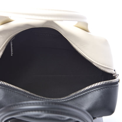 Chanel Calfskin Quilted Feather Weight Bowling Bag Black Ivory 5 of 13