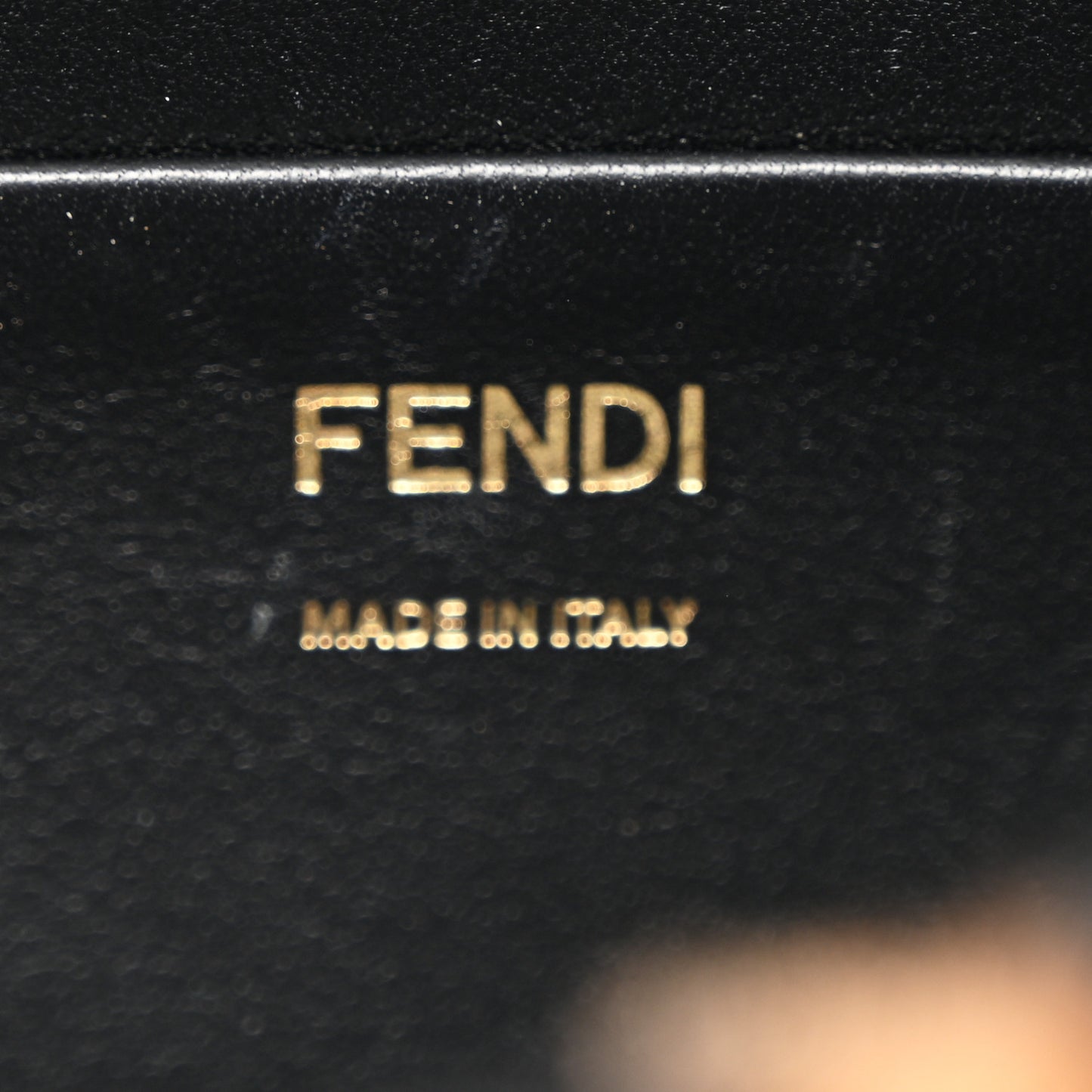 Shearling Vitello Dolce Macro FF 1974 Mini Baguette Tobacco Black