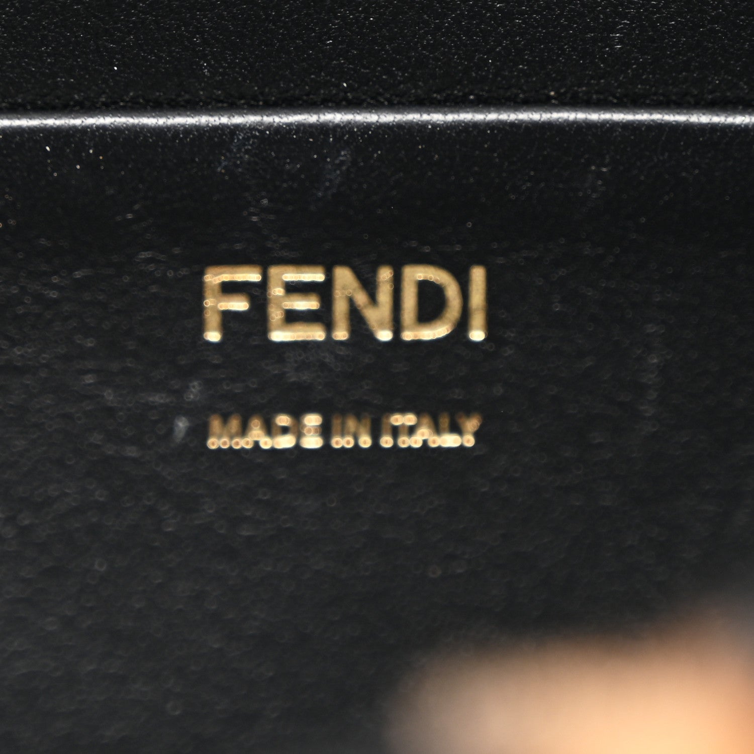 Fendi Shearling Vitello Dolce Macro FF 1974 Mini Baguette Tobacco Black 6 of 10