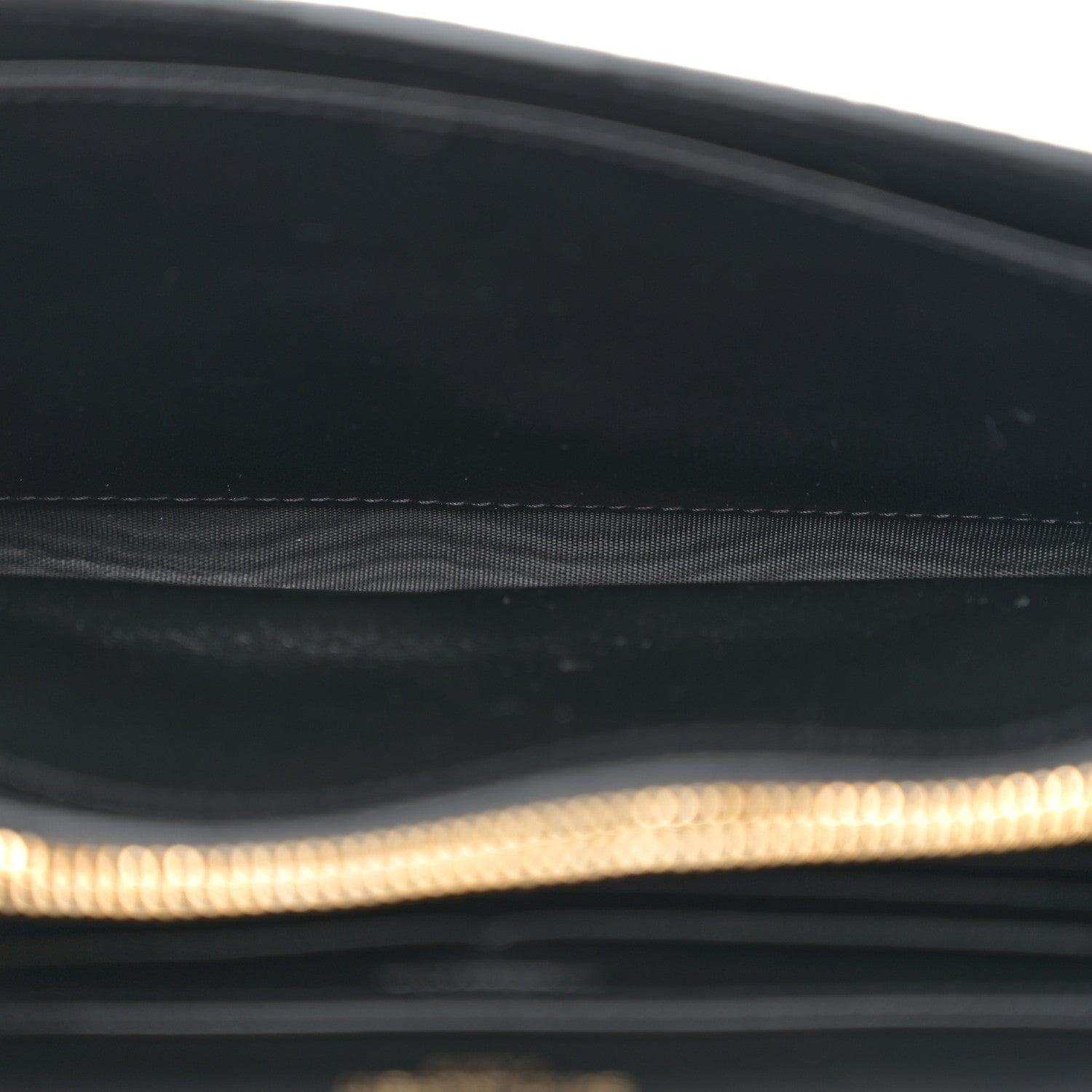 Saint Laurent Calfskin Crocodile Embossed Monogram Chain Wallet Black 5 of 12