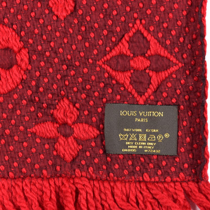 Louis Vuitton Wool Silk Logomania Scarf Rubis 4 of 4