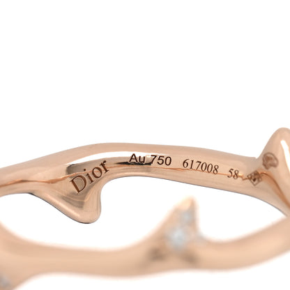 Christian Dior 18K Rose Gold Diamond Bois de Rose Ring 58 8.5 4 of 5