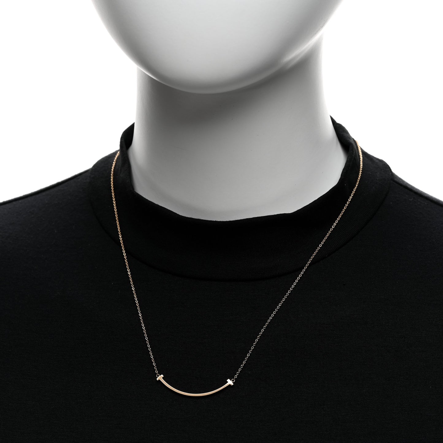18K Rose Gold Small T Smile Pendant Necklace