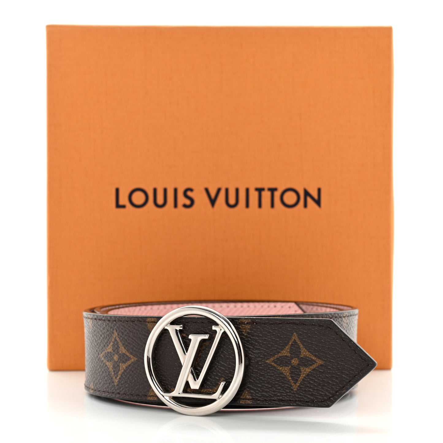 Monogram Epi 35mm LV Circle Reversible Belt 80 32 Rose Ballerine