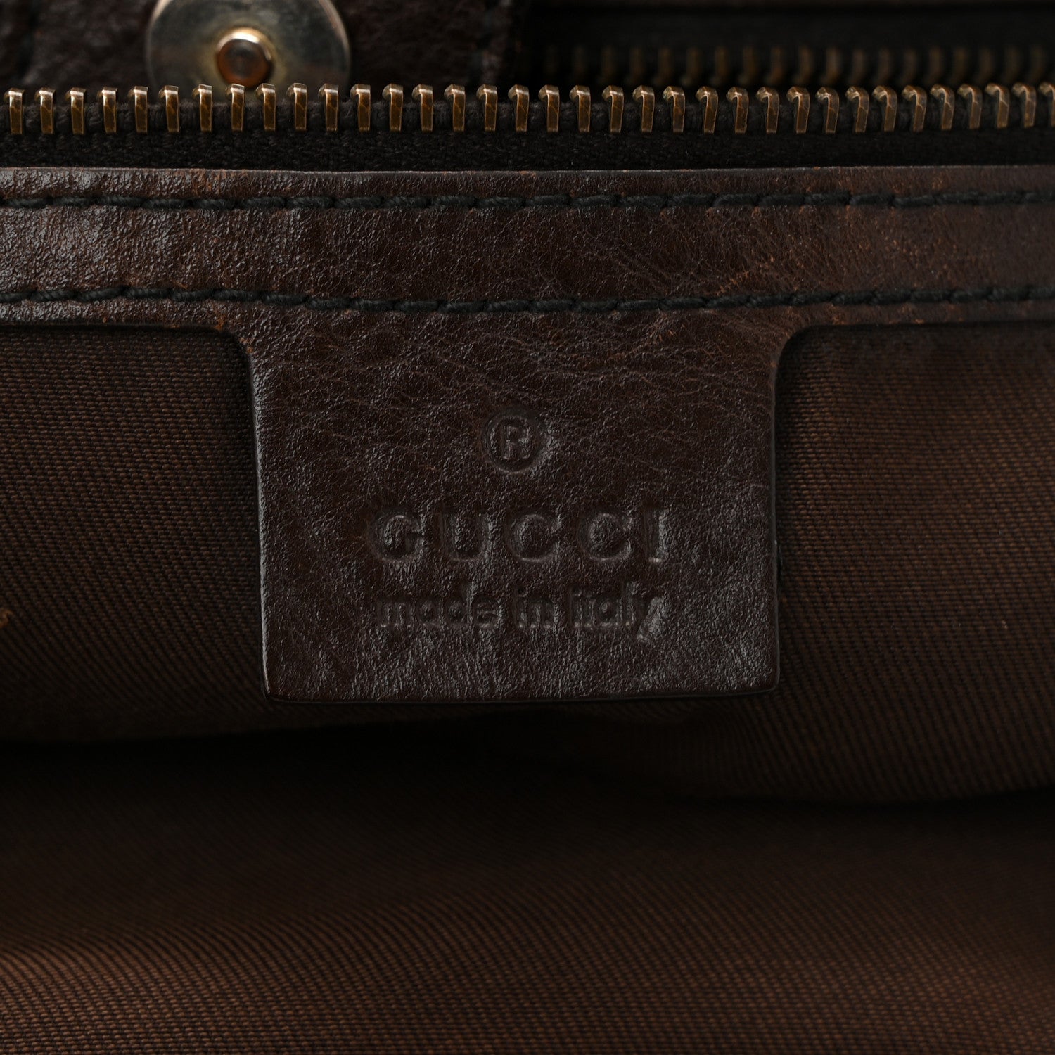 Gucci Monogram Large Jockey Tote Dark Brown 6 of 11