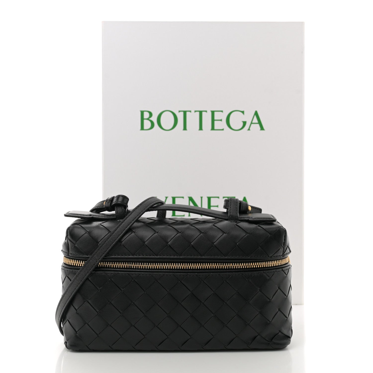 Bottega Veneta Calfskin Intrecciato Bang Bang Vanity Case Black 11 of 11