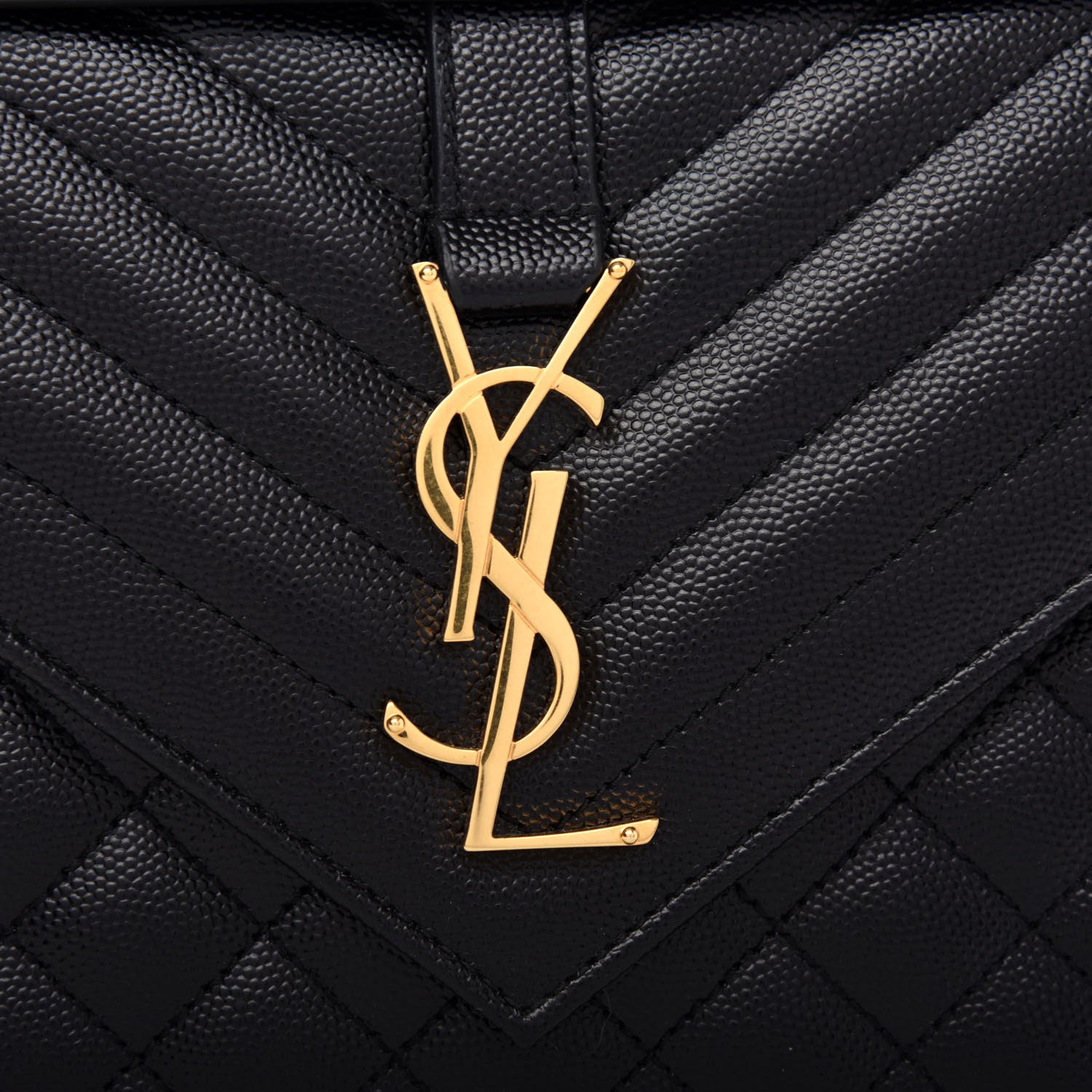 Saint Laurent Grain De Poudre Textured Mixed Matelasse Triquilt Medium Monogram Satchel Black 10 of 10