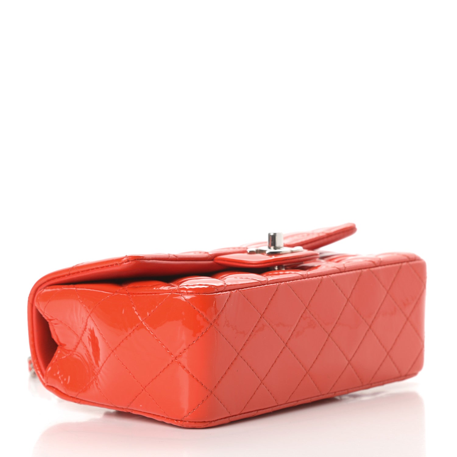 Chanel Patent Calfskin Quilted Mini Rectangular Flap Red 5 of 12