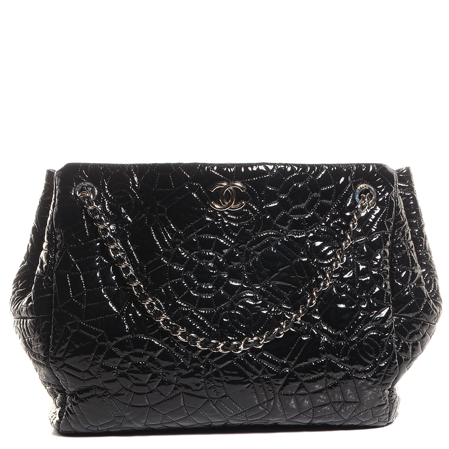 Chanel Vinyl Graphic Edge Tote Black 1 of 7