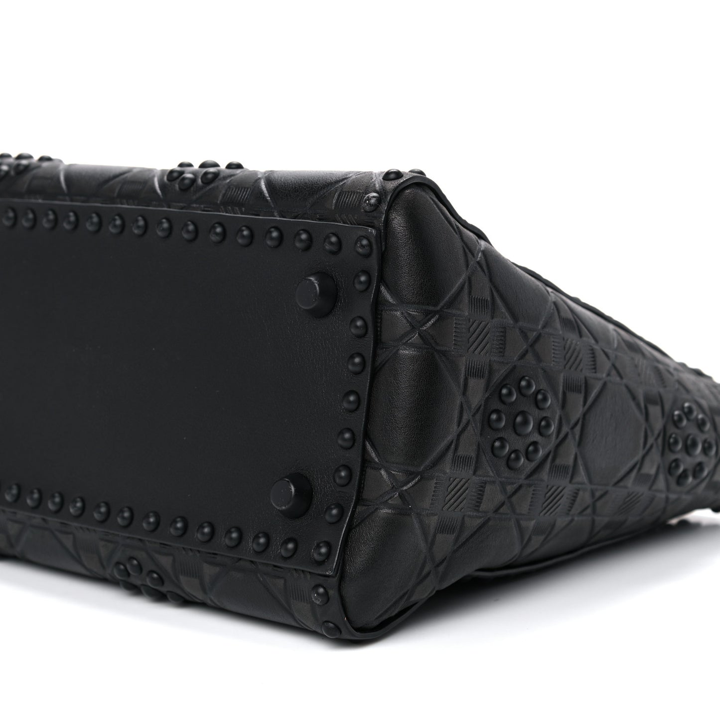 Lambskin Studded Matte Cannage Medium Lady Dior So Black