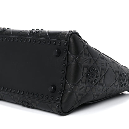 Christian Dior Lambskin Studded Matte Cannage Medium Lady Dior So Black 9 of 14