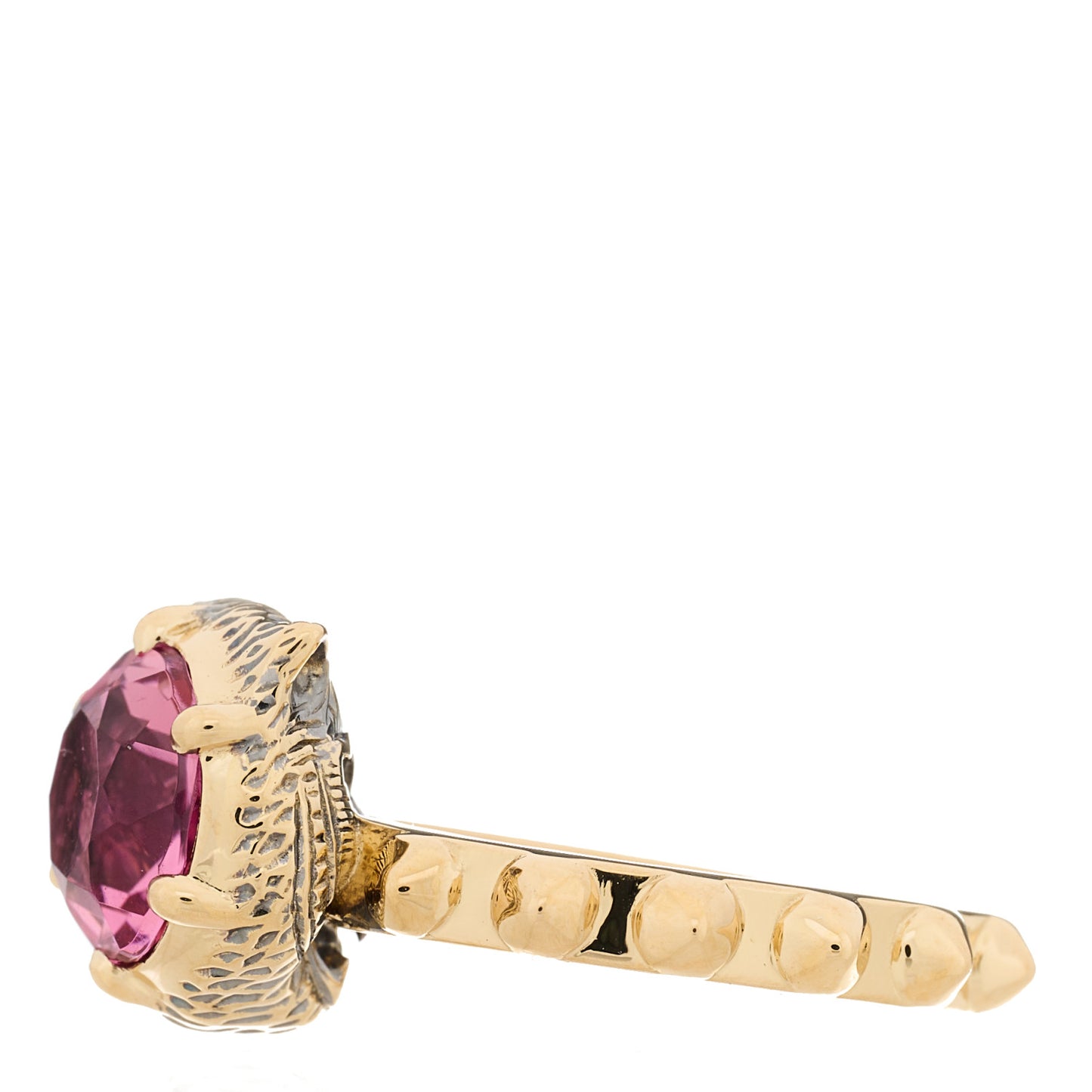 18K Yellow Gold Pink Tourmaline Le Marché Des Merveilles Feline Ring 47 4
