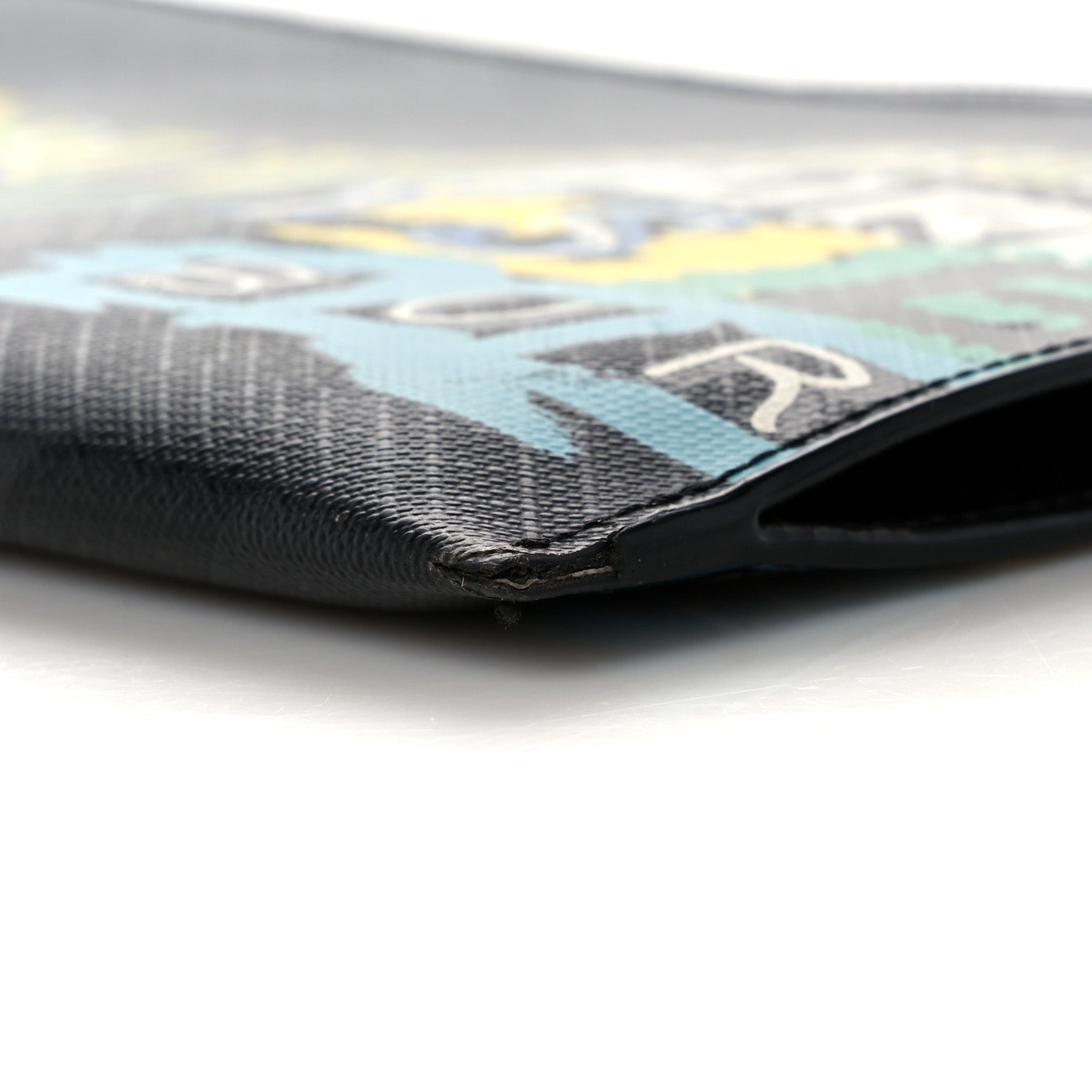 Burberry Coated Canvas Graffiti Print Zip Pouch Black 8 of 10