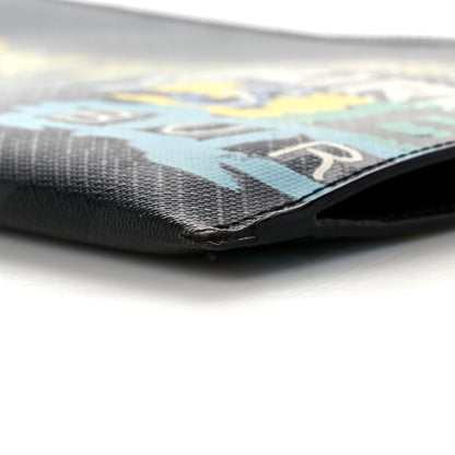 Burberry Coated Canvas Graffiti Print Zip Pouch Black 8 of 10