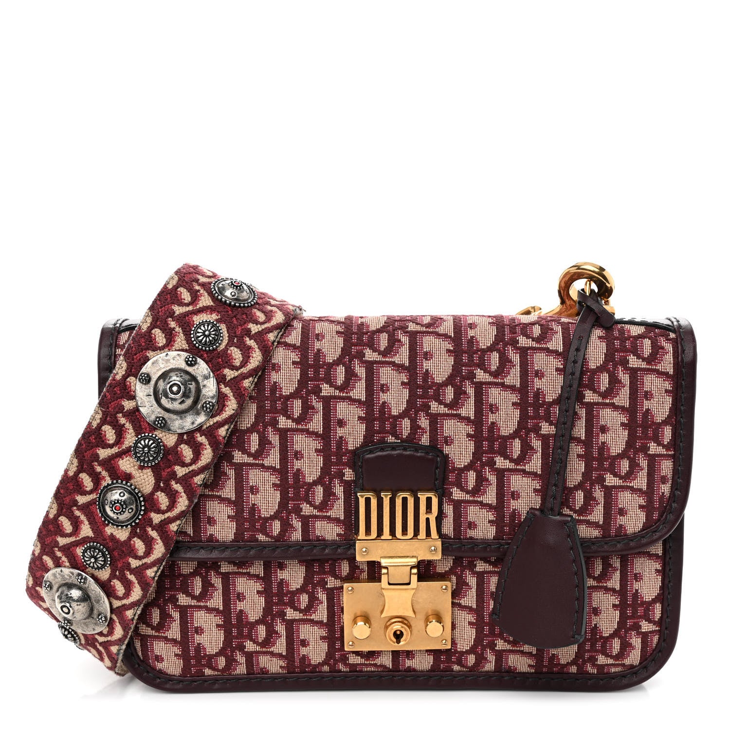 Christian Dior Oblique Dioraddict Flap Bag Burgundy 1 of 10