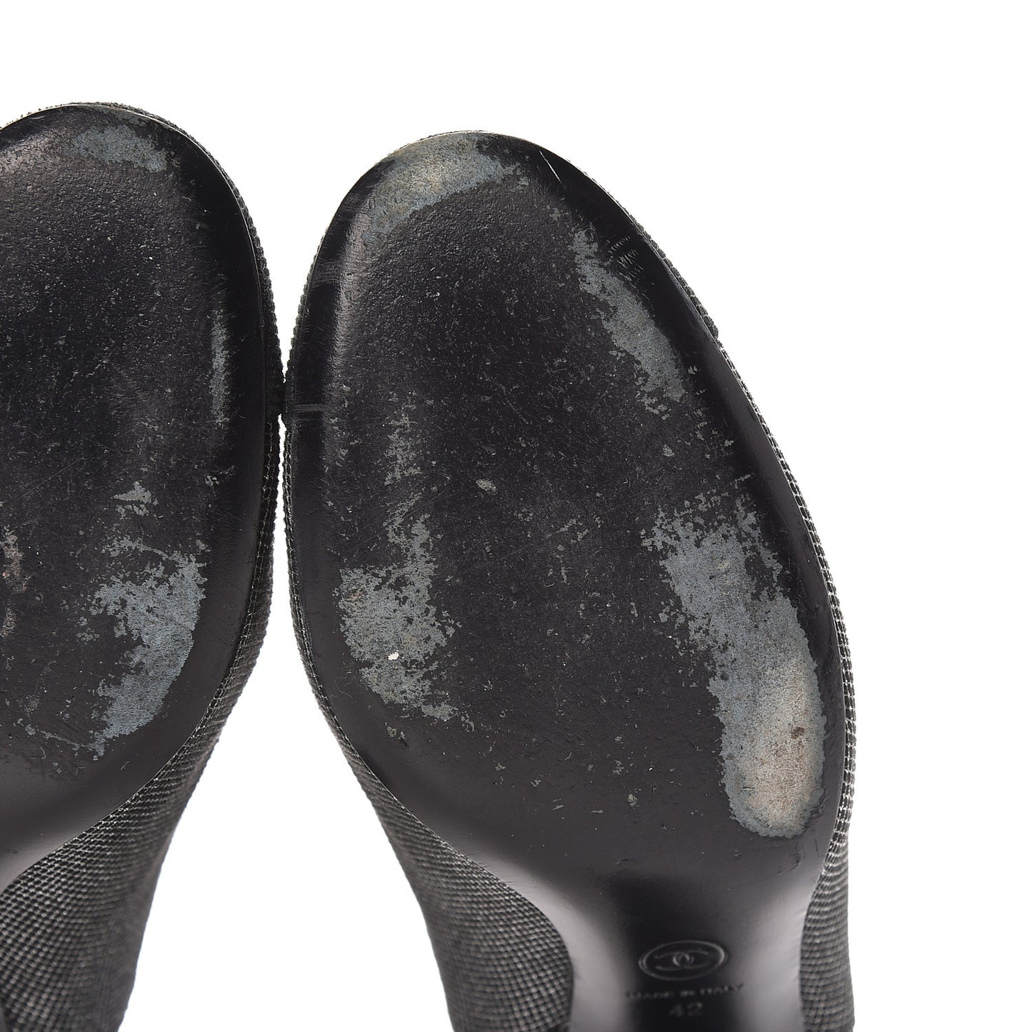 Mesh CC Cap Toe Ankle Boots 42 Argent Black