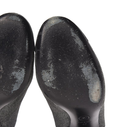 Chanel Mesh CC Cap Toe Ankle Boots 42 Argent Black 9 of 11