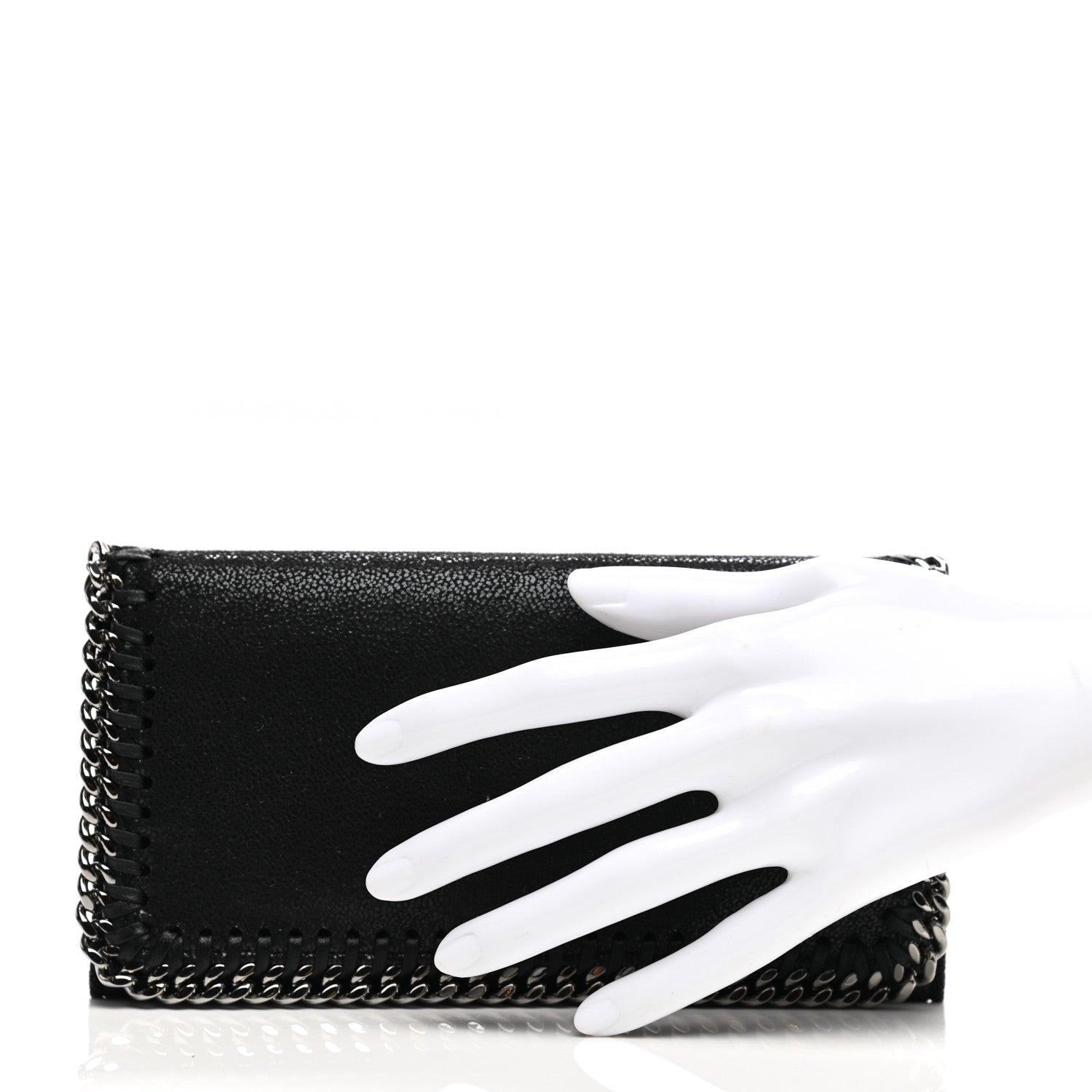 Stella McCartney Shaggy Deer Falabella Flap Wallet Black 2 of 7
