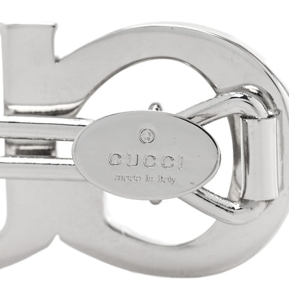 Gucci Metal Crystal Logo Hair Barrette Silver 3 of 5
