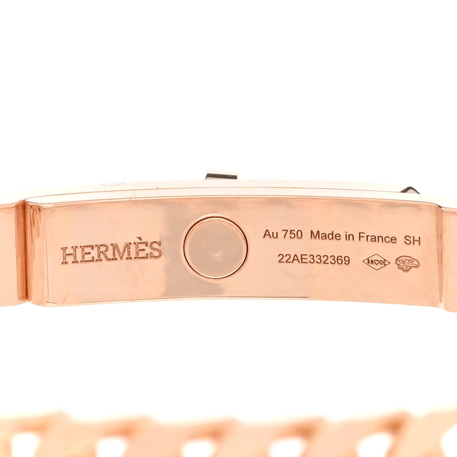 Hermes 18K Rose Gold Diamond PM Kelly Chaine Bracelet SH 3 of 4