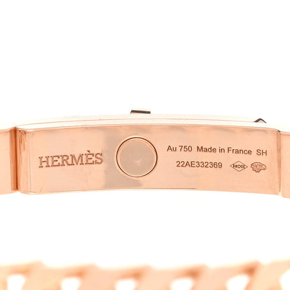 Hermes 18K Rose Gold Diamond PM Kelly Chaine Bracelet SH 3 of 4