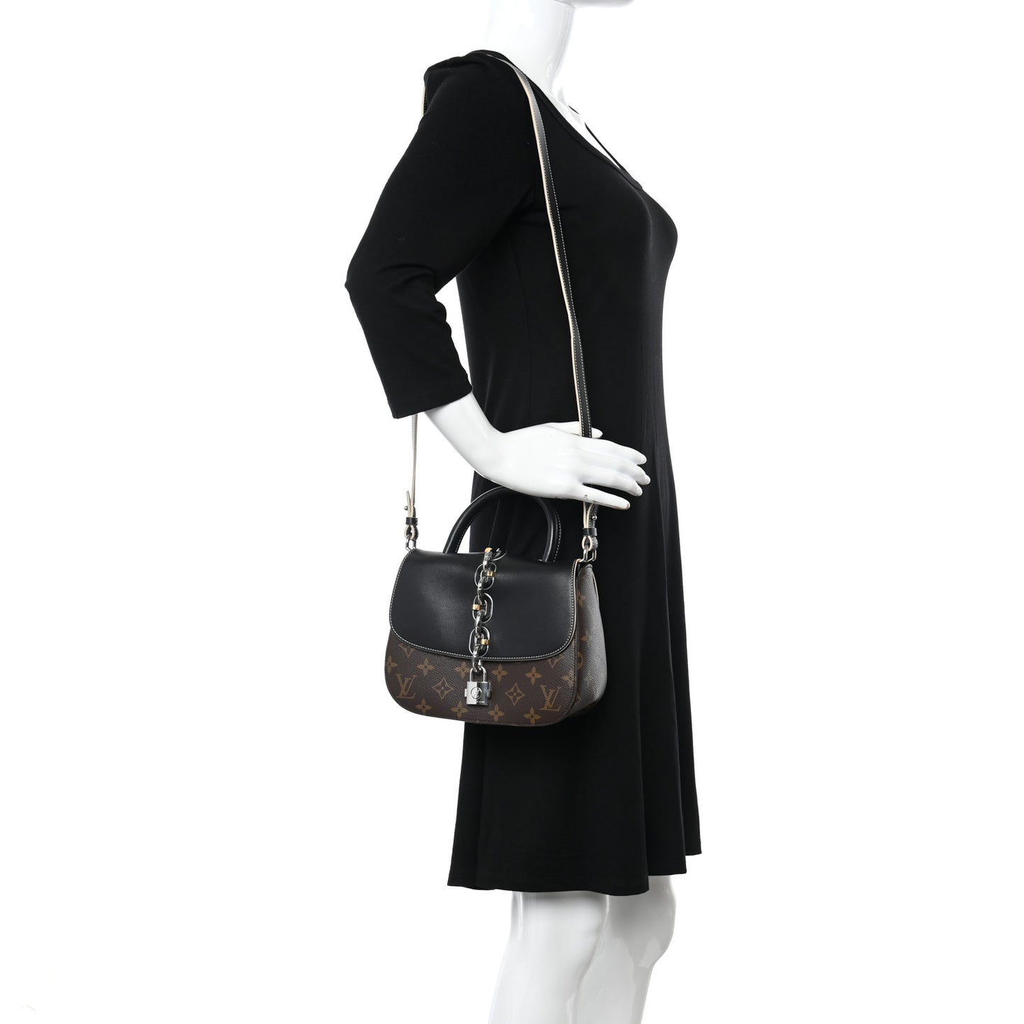 Calfskin Monogram Chain It Bag PM Black