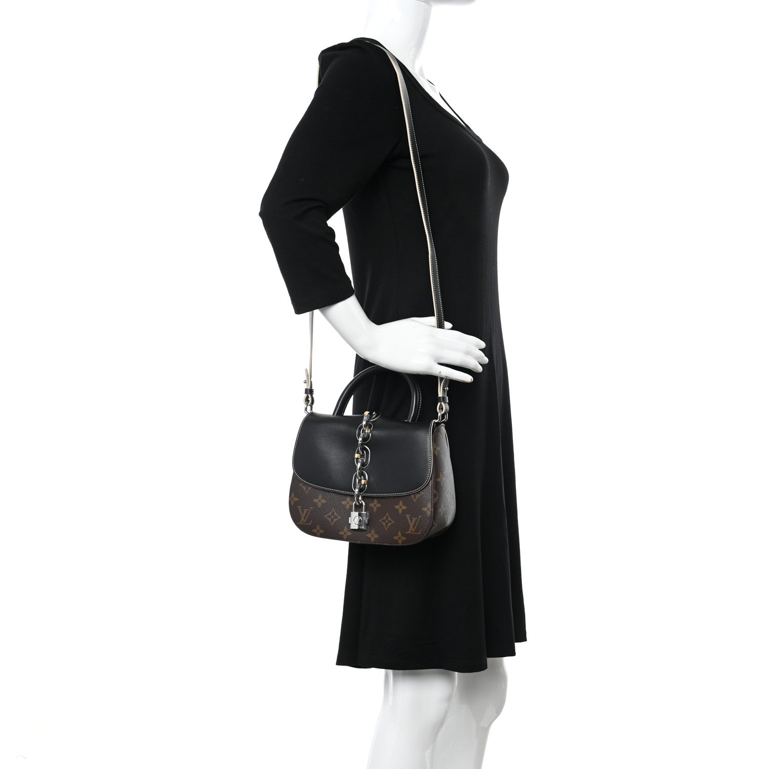 Louis Vuitton Calfskin Monogram Chain It Bag PM Black 2 of 10