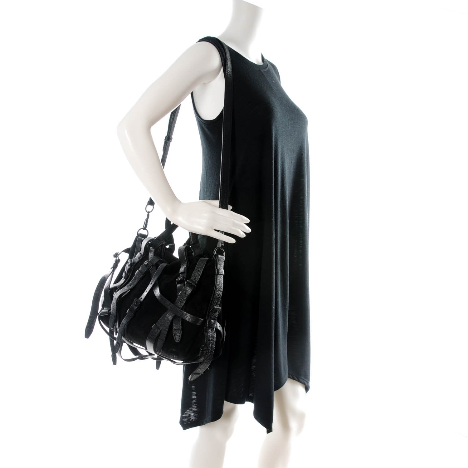 Alexander Wang Suede Kirsten Satchel Black 147008 – FASHIONPHILE