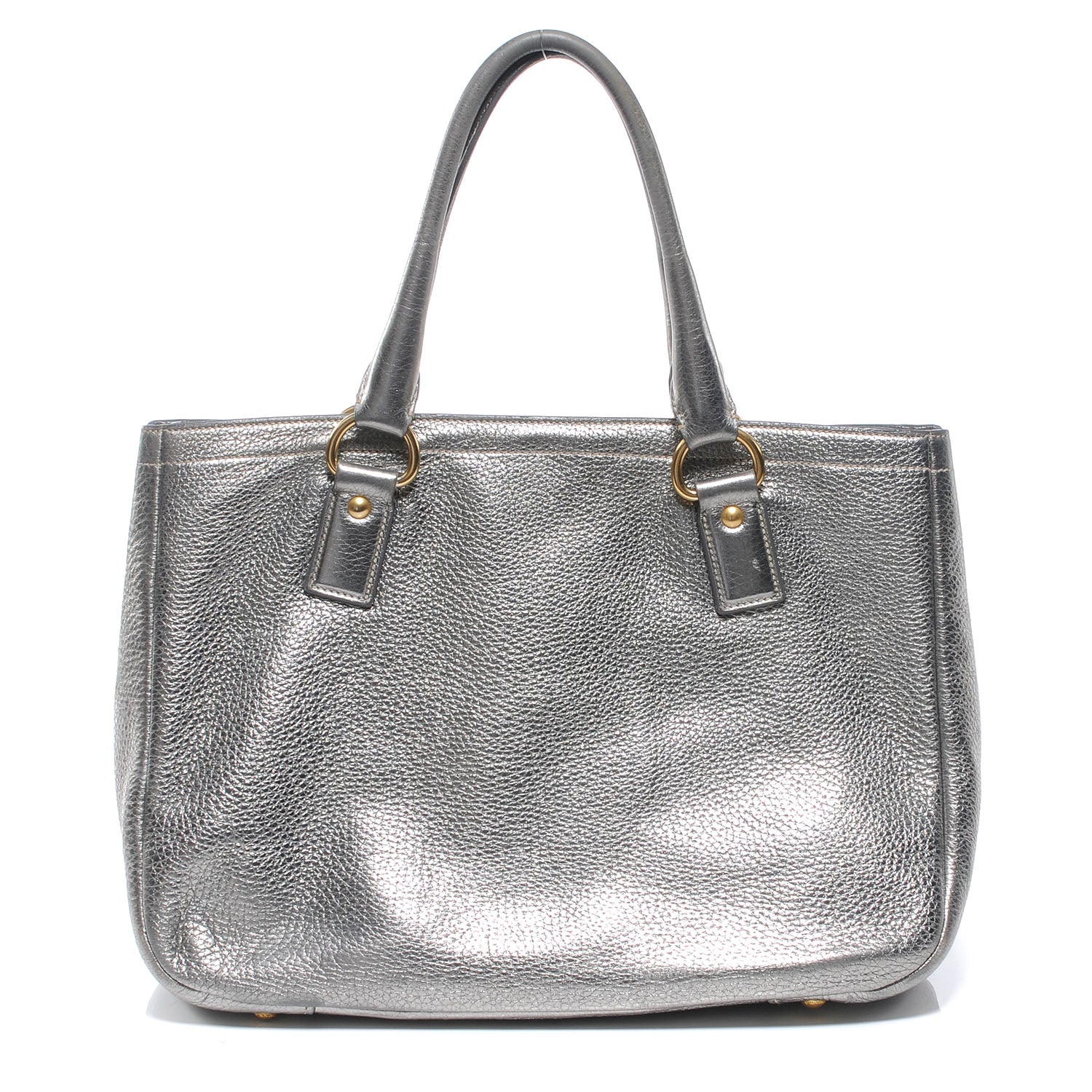 Prada Vitello Daino Shopping Tote Acciaio 3 of 7