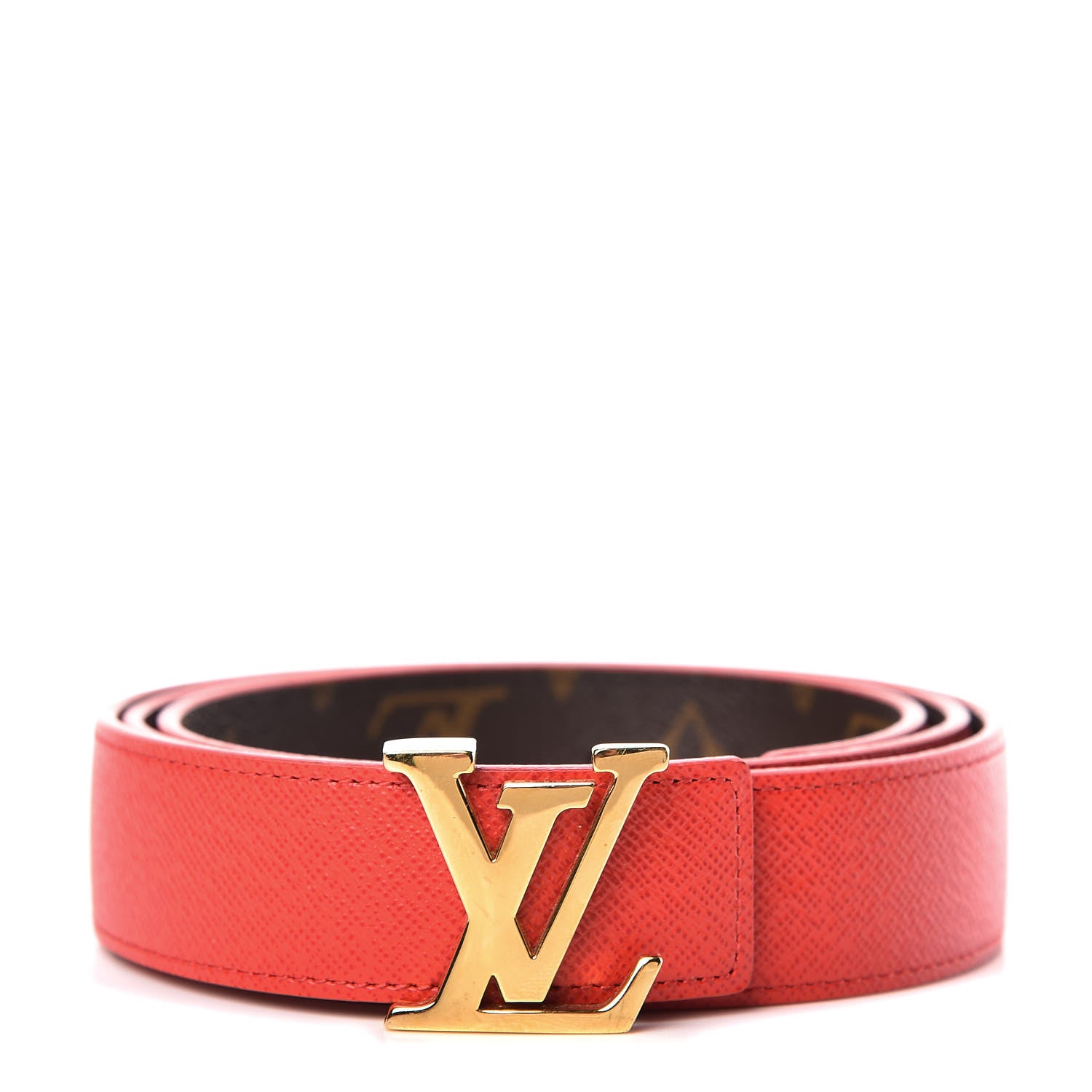 Louis Vuitton Monogram 30mm LV Initiales Reversible Belt 90 36 Coquelicot 1 of 6