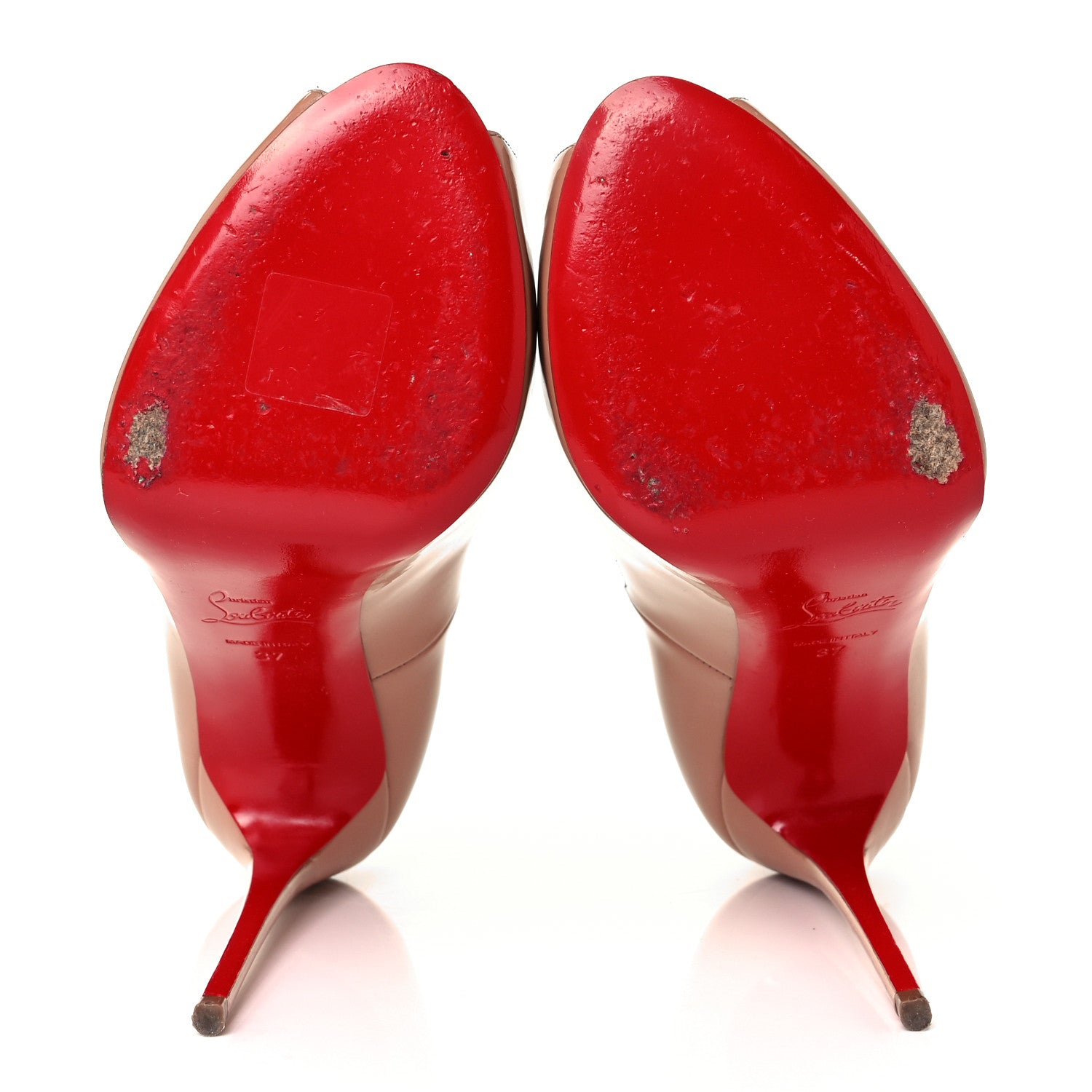 Christian Louboutin Patent New Very Prive 120 Pumps 37 Nude 5 of 9