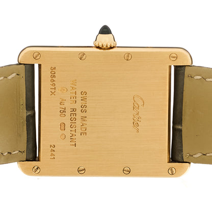Cartier 18K Yellow Gold Alligator 26mm Tank Louis Quartz Watch Brown 4 of 4