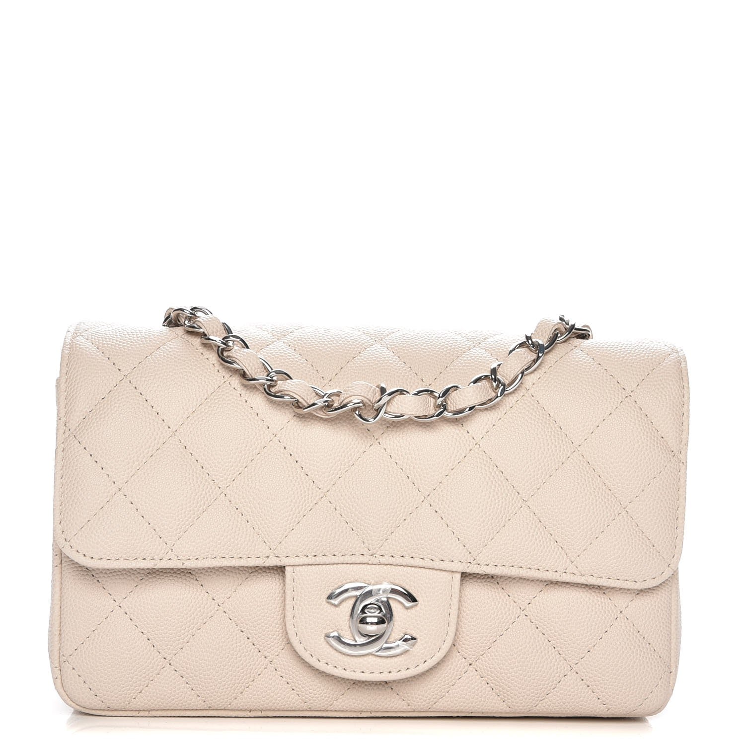 Chanel Caviar Quilted Mini Rectangular Flap Light Beige 1 of 7