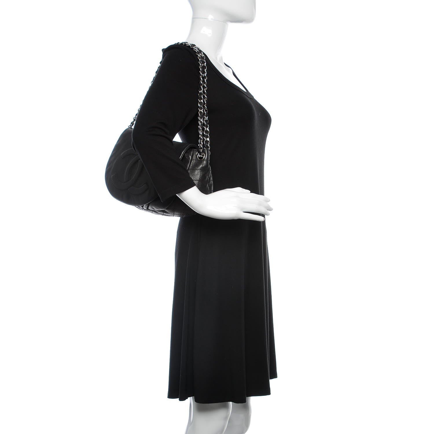 Chanel Caviar Half Moon Large Flap Black 2 of 9