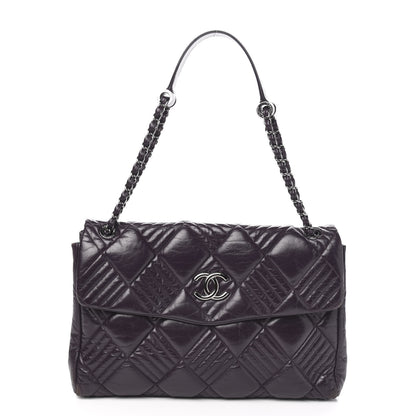 Chanel Lambskin In and Out Maxi Flap Purple 1 of 9