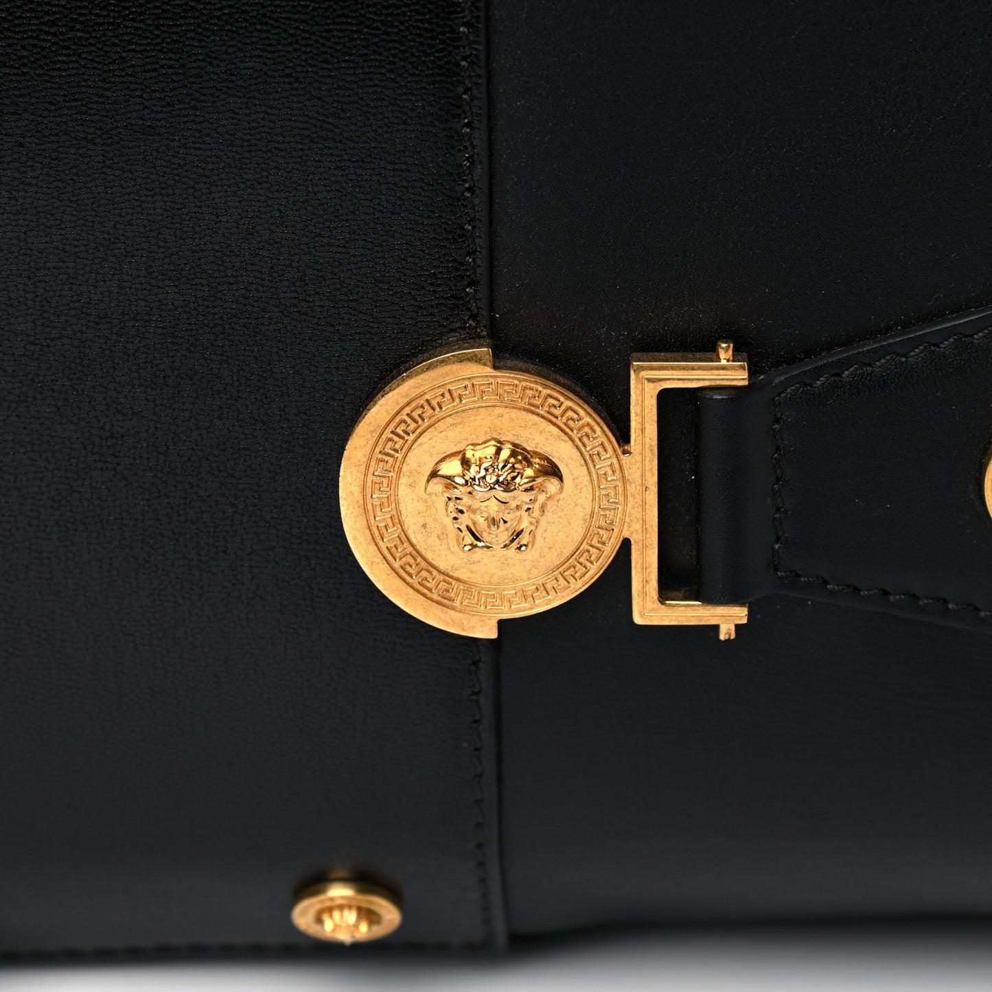 Calfskin Medallion Tribute Tote Black