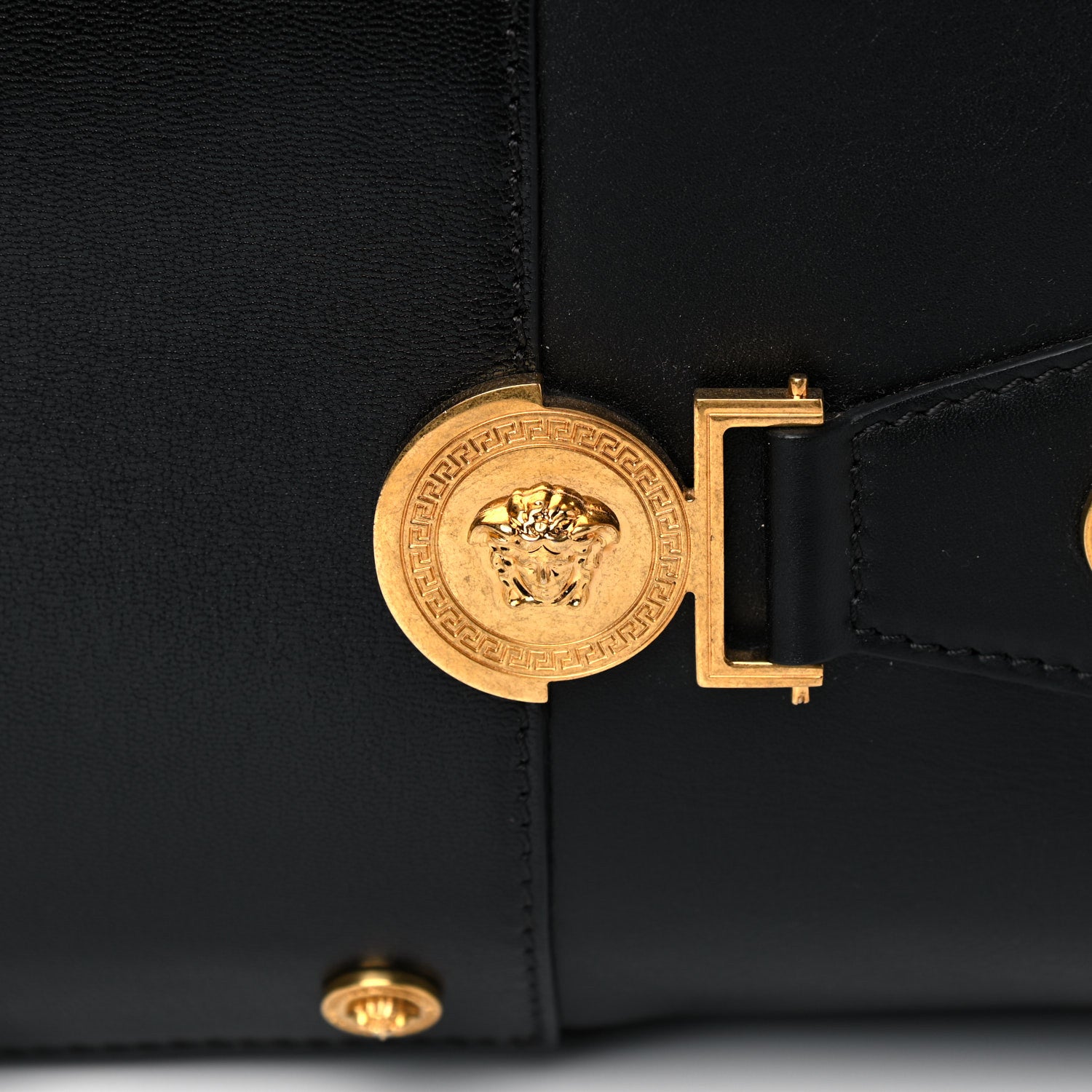 Versace Calfskin Medallion Tribute Tote Black 7 of 13