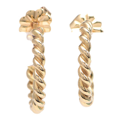 Tiffany 18K Yellow Gold Small Twist Hoop Earrings 1 of 4