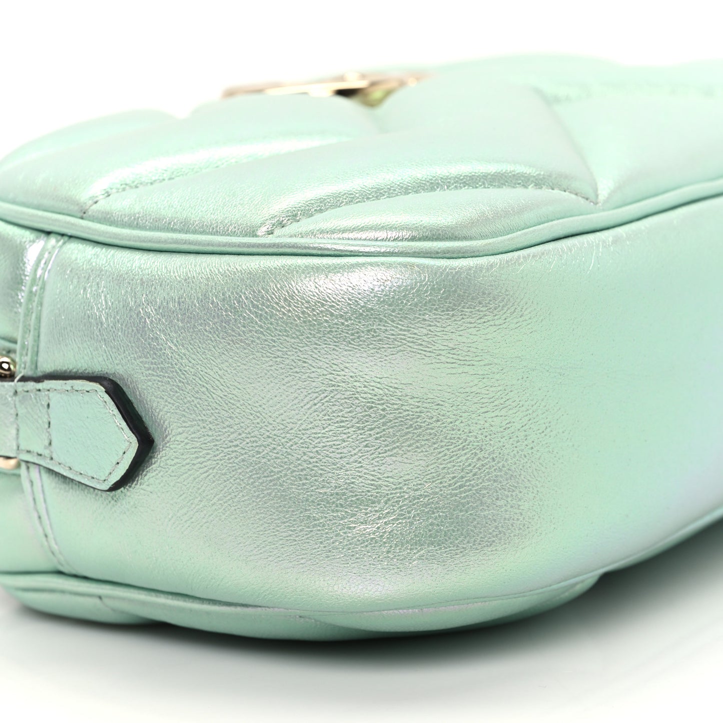 Iridescent Nappa Chevron Matelasse Small GG Marmont Chain Shoulder Bag Iridescent Salvy Green
