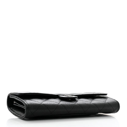 Chanel Caviar Quilted Large Gusset Flap Wallet Black 4 of 10