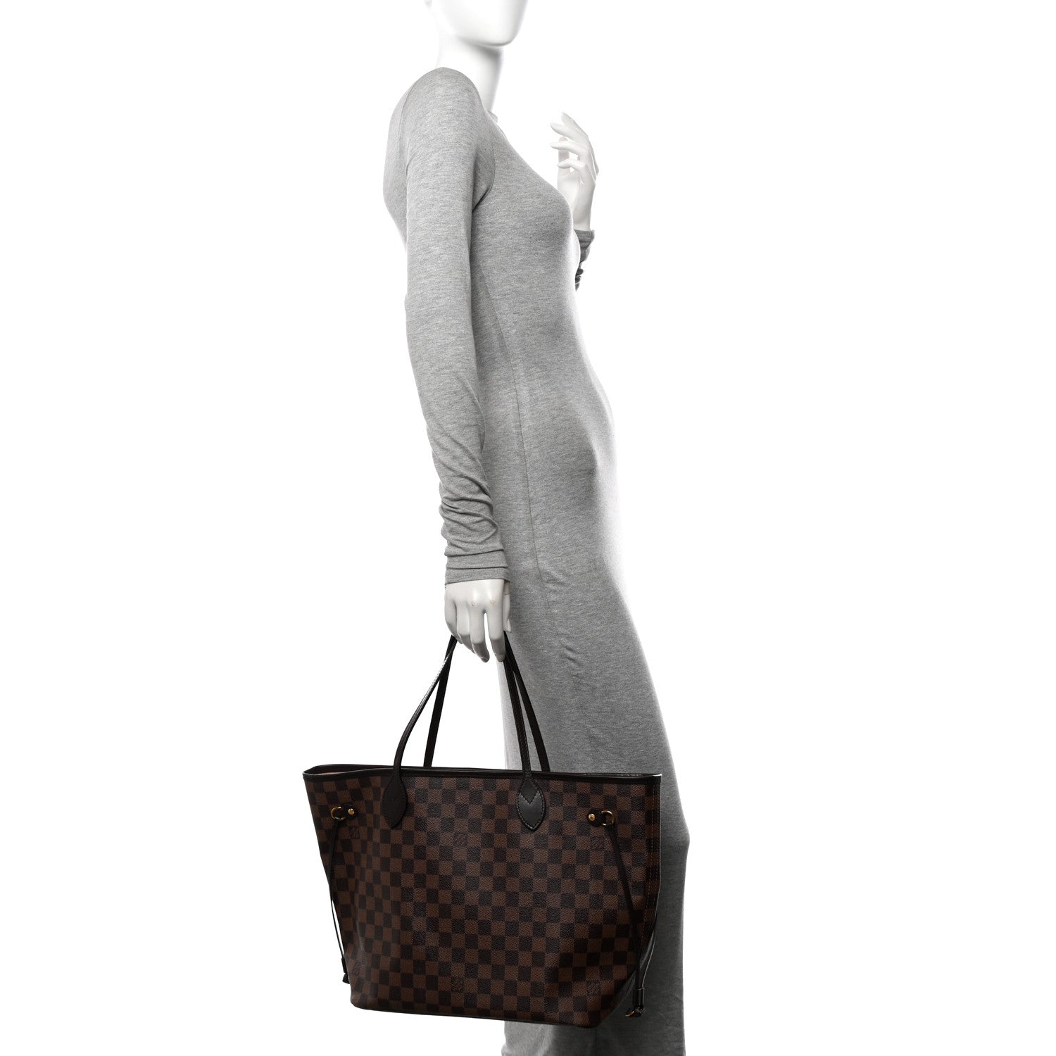 Louis Vuitton Damier Ebene Neo Neverfull MM Rose Ballerine 2 of 14
