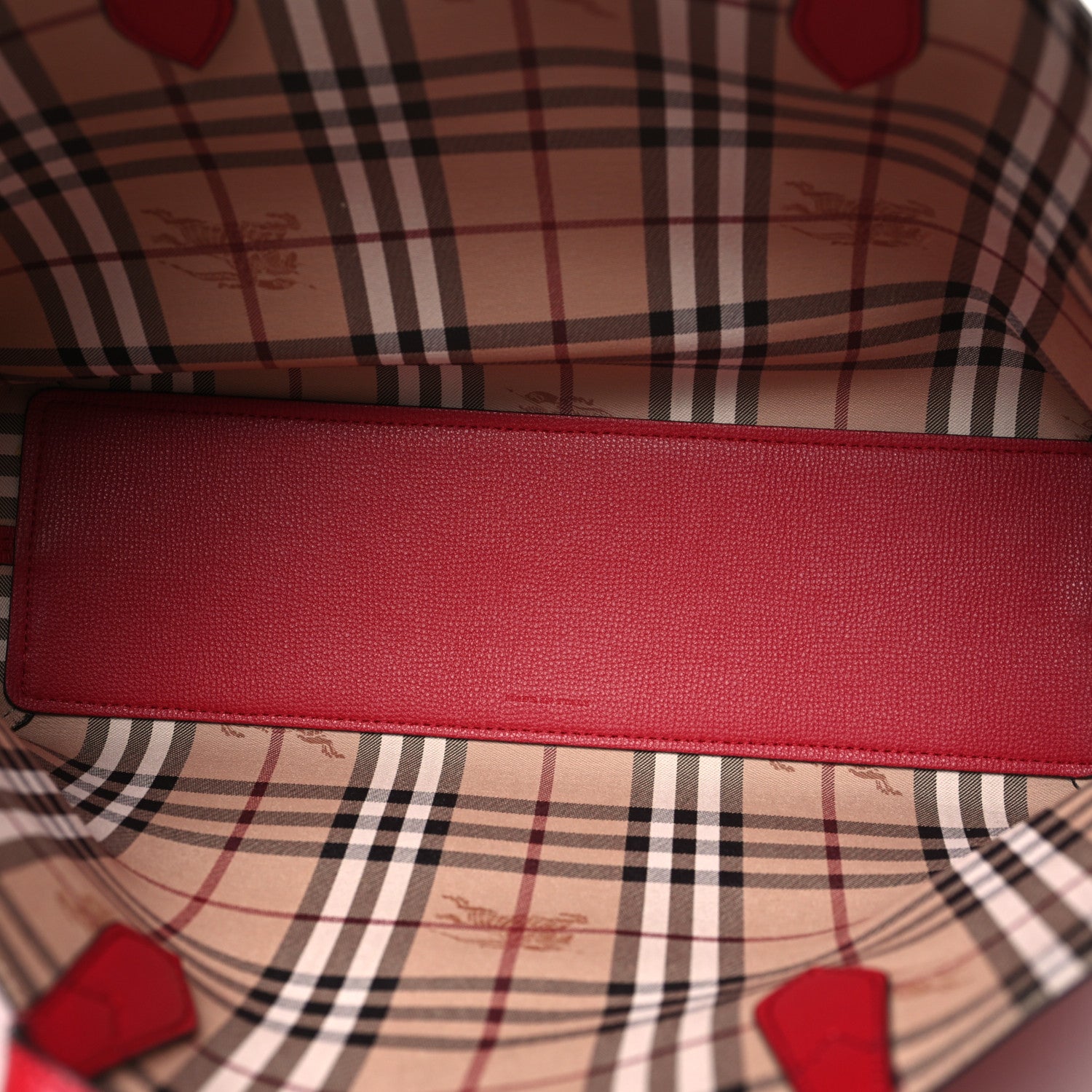 Burberry Haymarket Check Small Reversible Tote Poppy Red 4 of 15