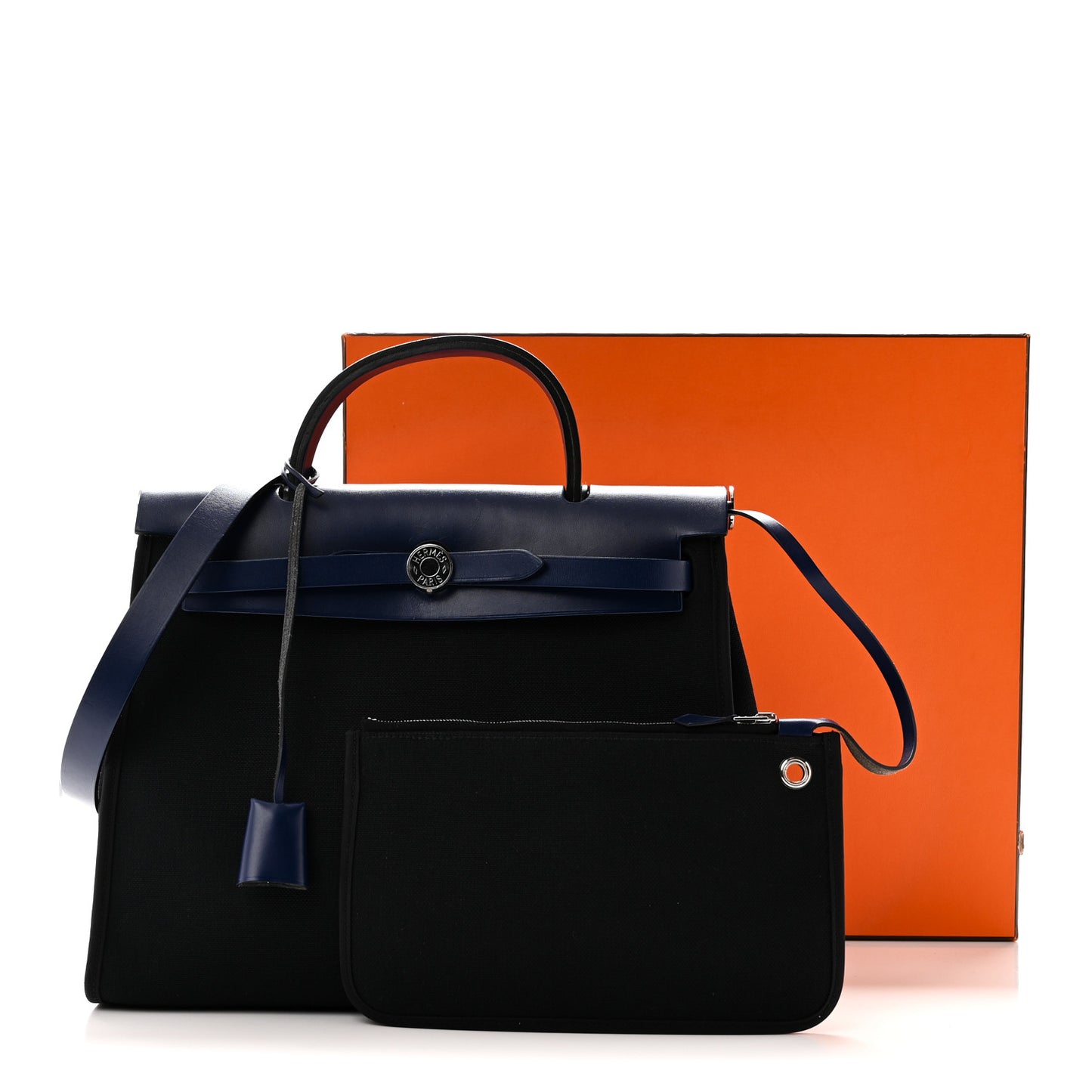 Military Toile Vache Hunter Herbag Zip 31 PM Black Bleu Saphir