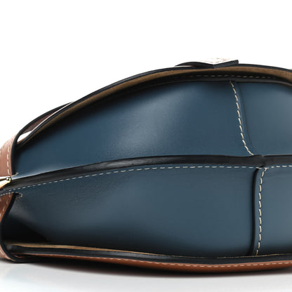 Loewe Calfskin Small Gate Crossbody Bag Tan Steel Blue 8 of 9