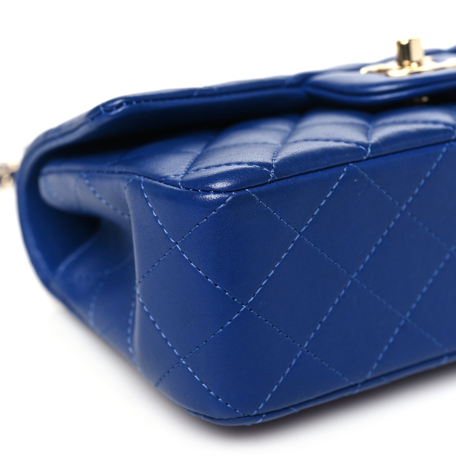 Chanel Lambskin Quilted Mini Top Handle Rectangular Flap Blue 9 of 11