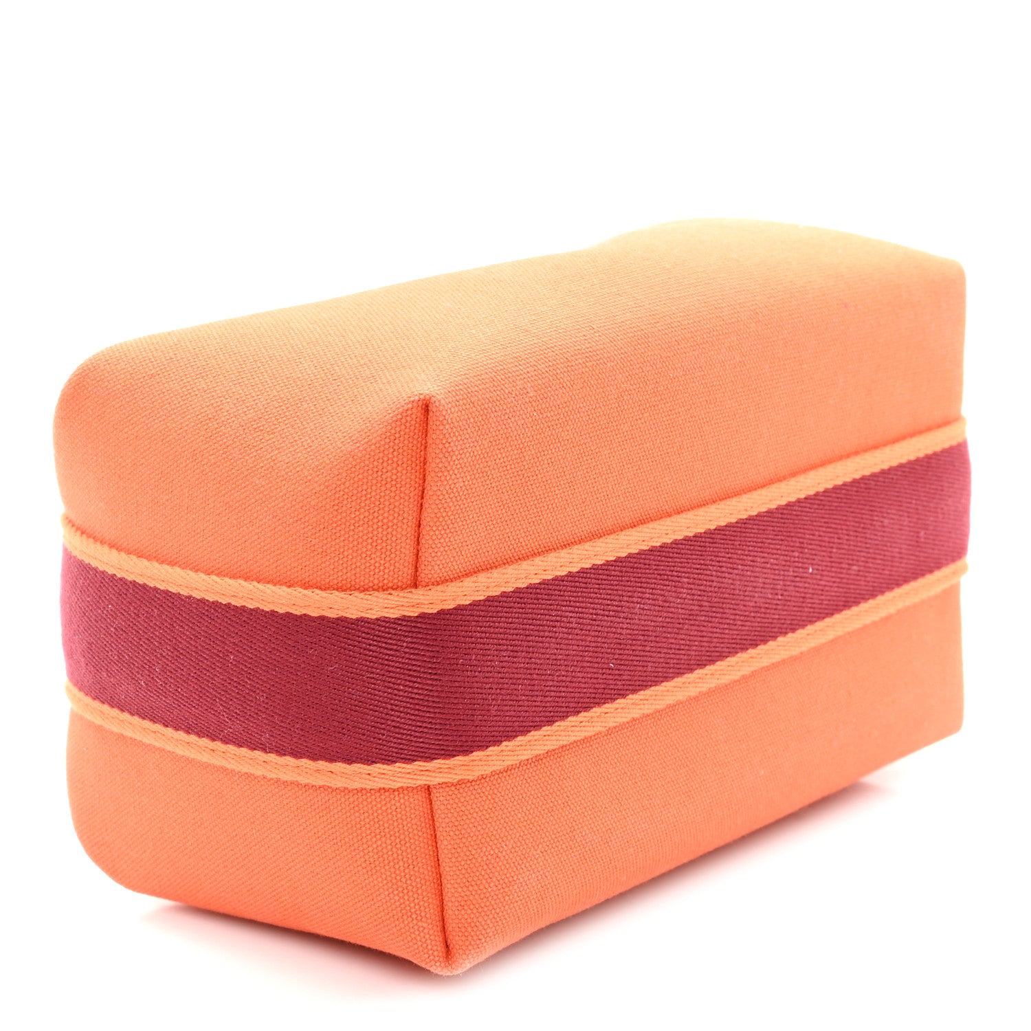 Hermes Canvas Small Bride-A-Brac Pouch Orange Burgundy 4 of 6