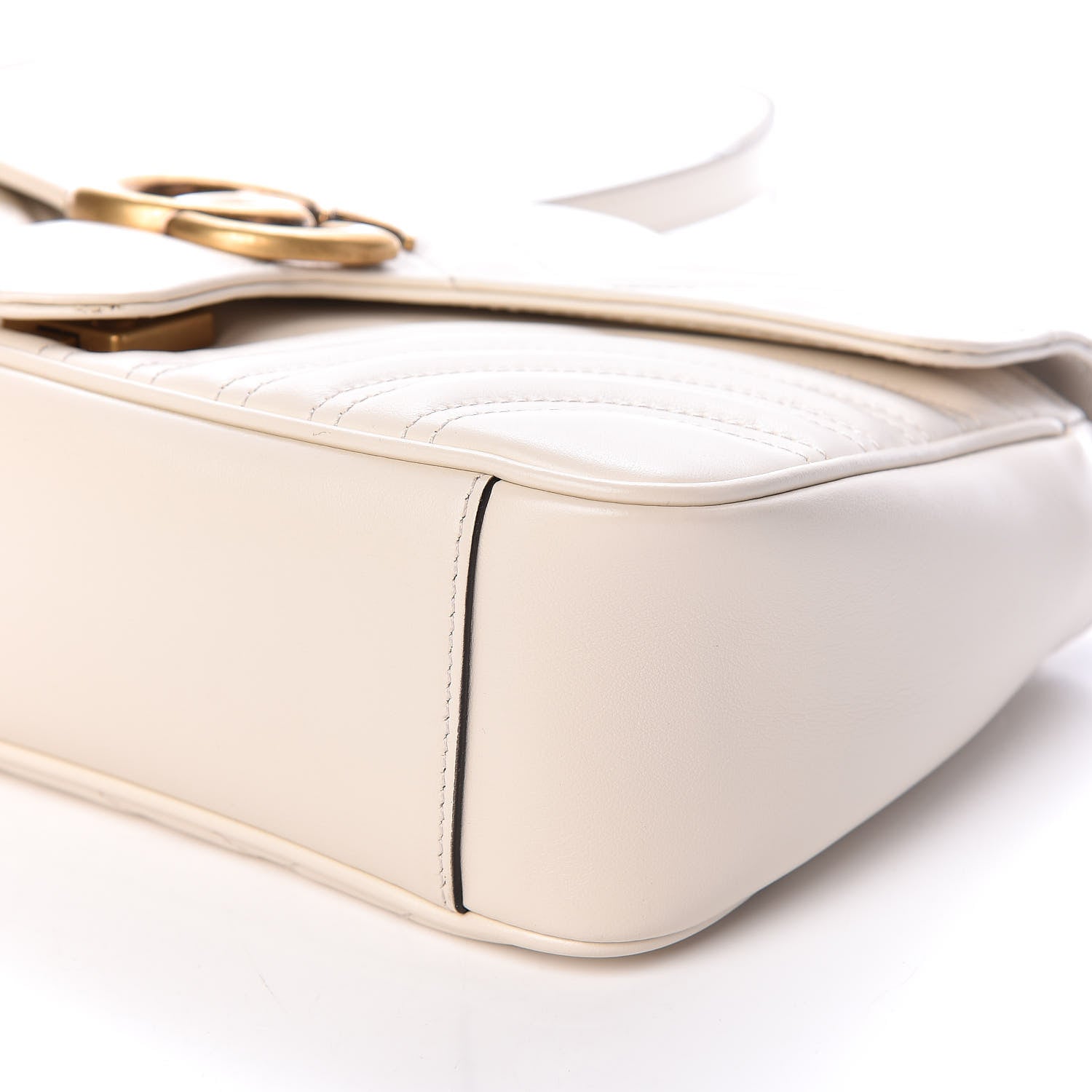 Gucci Calfskin Matelasse Small GG Marmont Shoulder Bag White 9 of 10