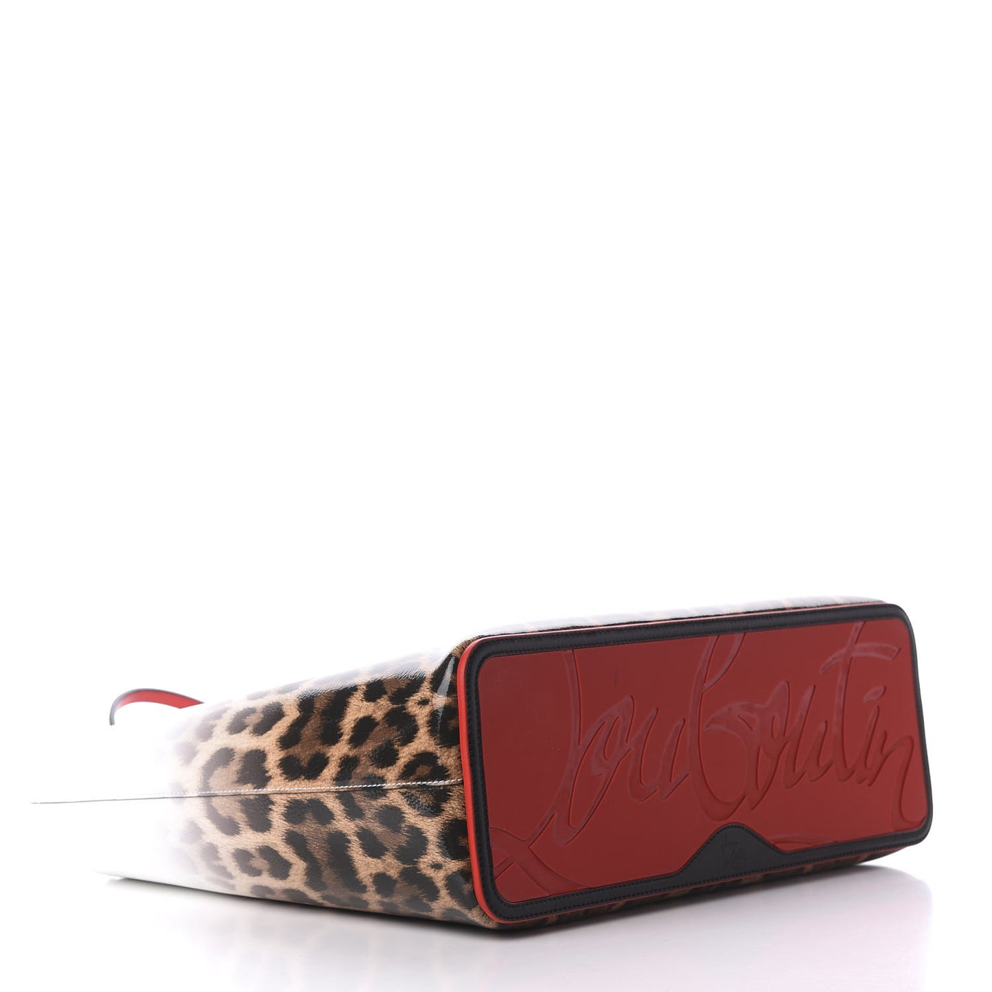Calfskin Degrade Leopard Print Spikes East West Cabata Tote White Multi